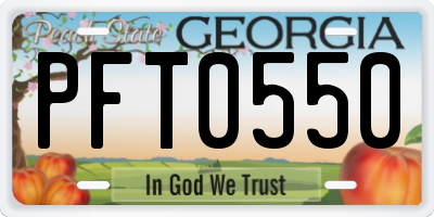 GA license plate PFT0550