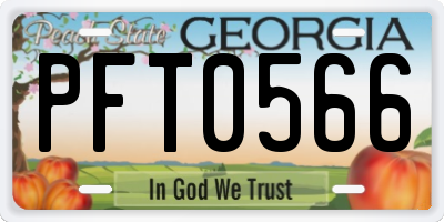 GA license plate PFT0566