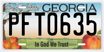 GA license plate PFT0635