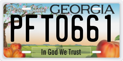 GA license plate PFT0661