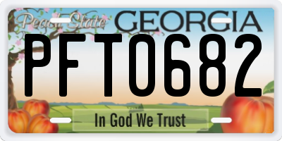 GA license plate PFT0682