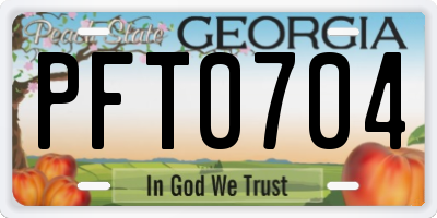 GA license plate PFT0704