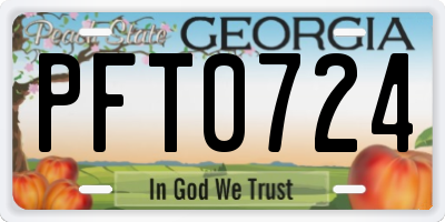GA license plate PFT0724