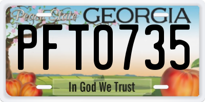 GA license plate PFT0735