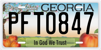 GA license plate PFT0847