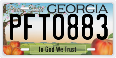 GA license plate PFT0883