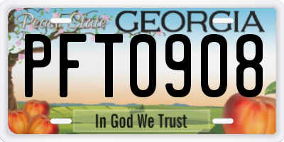 GA license plate PFT0908