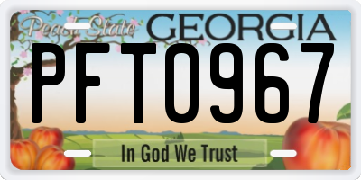 GA license plate PFT0967