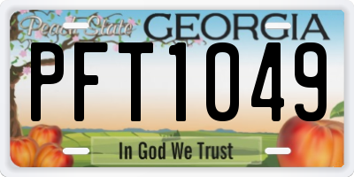 GA license plate PFT1049