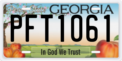 GA license plate PFT1061
