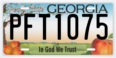 GA license plate PFT1075