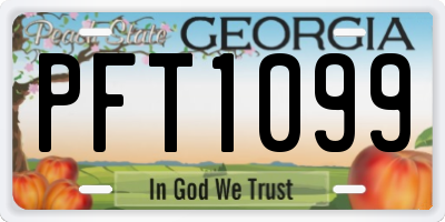 GA license plate PFT1099