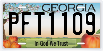 GA license plate PFT1109