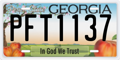GA license plate PFT1137