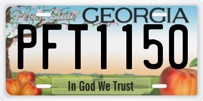 GA license plate PFT1150