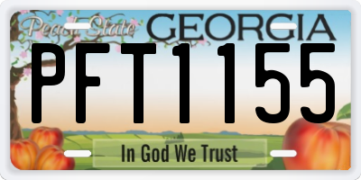 GA license plate PFT1155