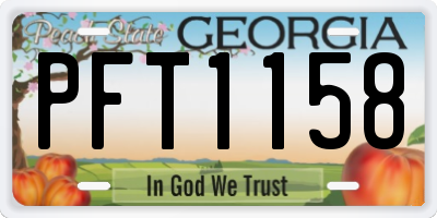 GA license plate PFT1158