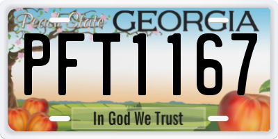 GA license plate PFT1167