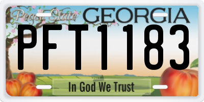 GA license plate PFT1183
