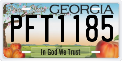 GA license plate PFT1185