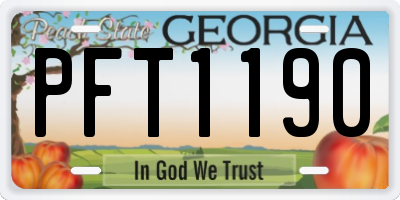 GA license plate PFT1190