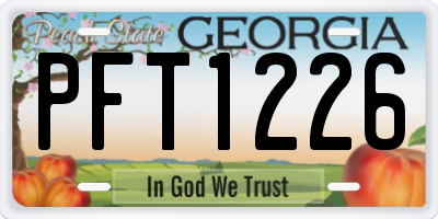 GA license plate PFT1226