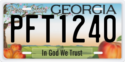 GA license plate PFT1240