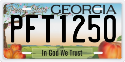 GA license plate PFT1250