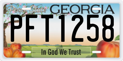 GA license plate PFT1258