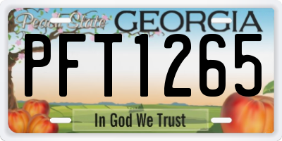 GA license plate PFT1265
