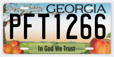 GA license plate PFT1266