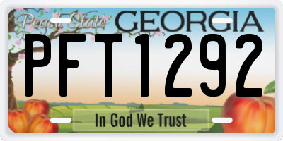 GA license plate PFT1292