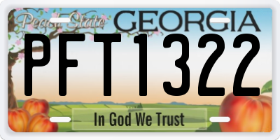 GA license plate PFT1322