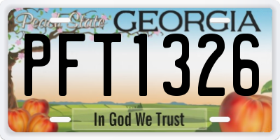 GA license plate PFT1326