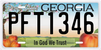 GA license plate PFT1346