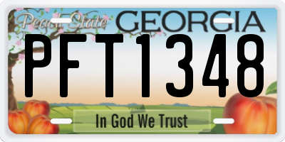 GA license plate PFT1348