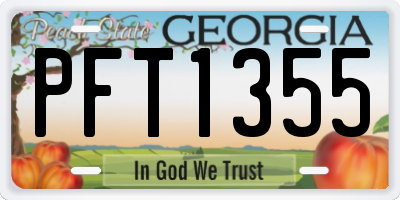 GA license plate PFT1355