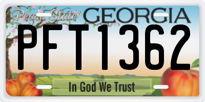 GA license plate PFT1362