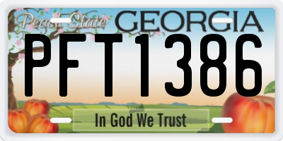 GA license plate PFT1386