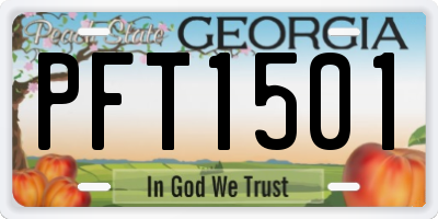 GA license plate PFT1501