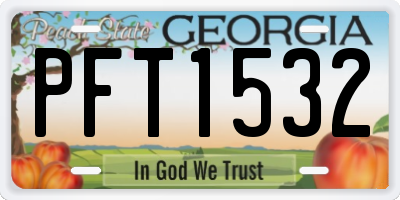 GA license plate PFT1532