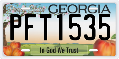 GA license plate PFT1535
