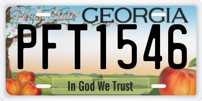 GA license plate PFT1546