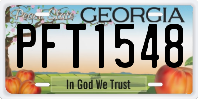 GA license plate PFT1548