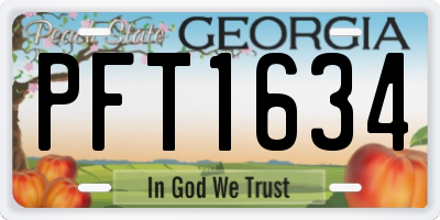 GA license plate PFT1634