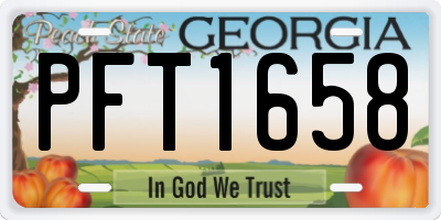 GA license plate PFT1658