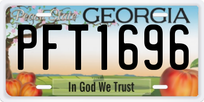 GA license plate PFT1696