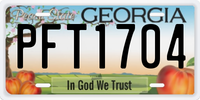 GA license plate PFT1704