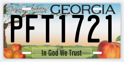 GA license plate PFT1721