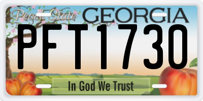 GA license plate PFT1730